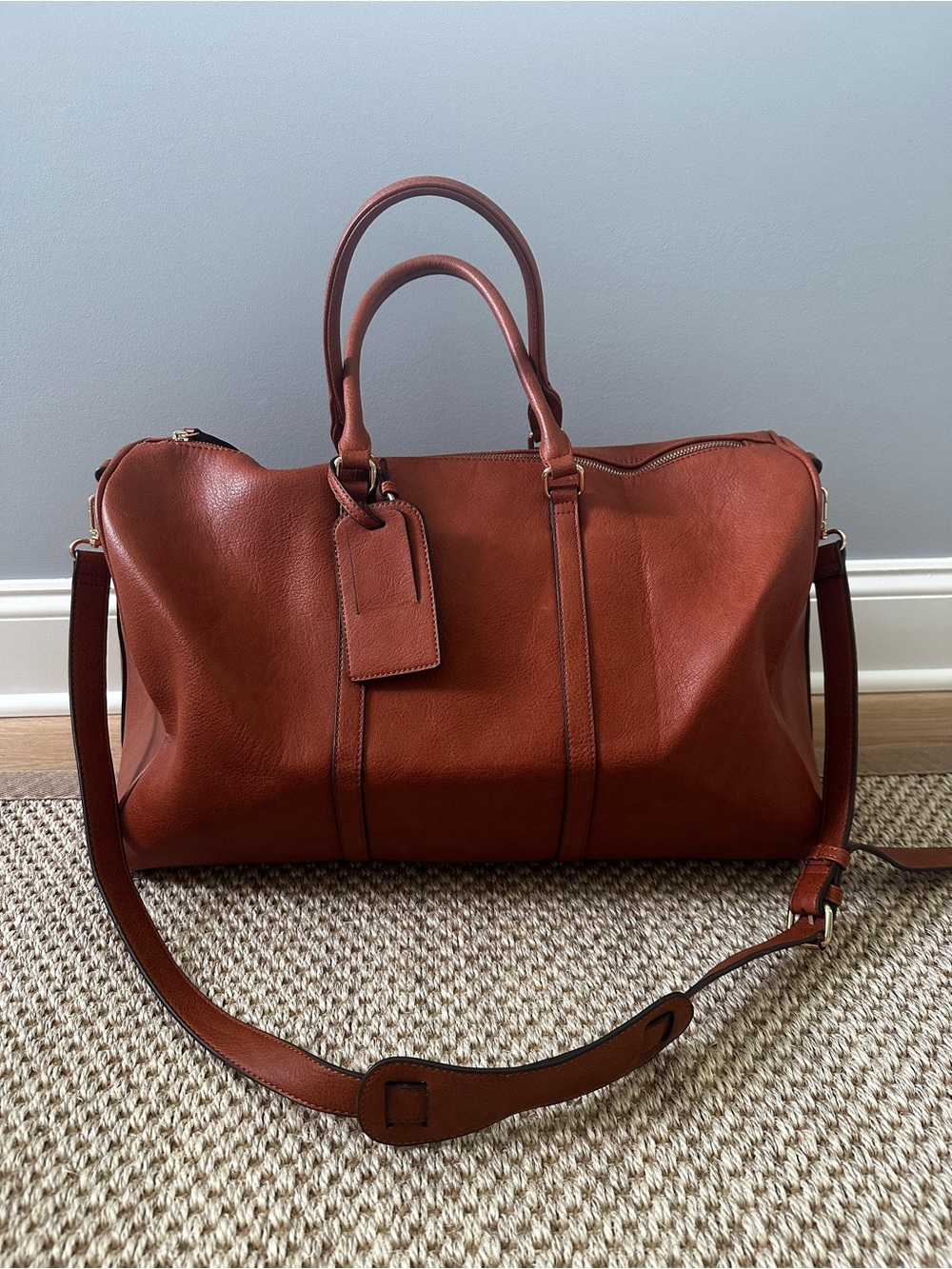 Sole Society Weekender Vegan leather Duffel Bag - Brown